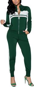 img 4 attached to Womens Sweatsuits Pullover Tracksuits Pockets Sports & Fitness