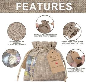 img 3 attached to Burlap Bags Bundle Drawstring Ultra Durable