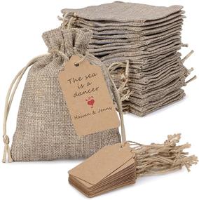 img 2 attached to Burlap Bags Bundle Drawstring Ultra Durable