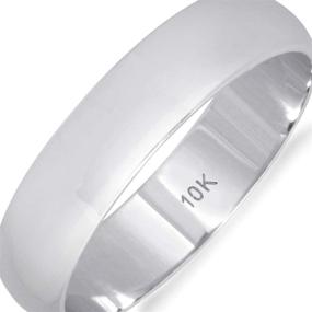 img 1 attached to Domed Wedding Band White Gold Women's Jewelry