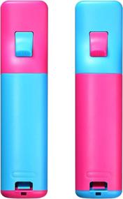 img 2 attached to 🎮 Wii Remote Controller 2 Pack - Pink & Blue - Compatible with Nintendo Wii - Includes Wrist Strap and Case