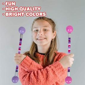 img 1 attached to 🎉 Kids Plastic Twirl Batons Set of 4 - 16 Inch Assorted Colors Blue, Pink, Purple - Great Birthday & Holiday Gift, Party Favor, Marching Band, Sports Games, Parades - Ages 3+ - ArtCreativity