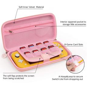 img 2 attached to Geekshare Nintendo Switch Lite Cat Paw Case - Slim Hardshell Travel Carrying Case with Removable Wrist Strap for Switch Lite & Game Accessories - Portable Pink Protection