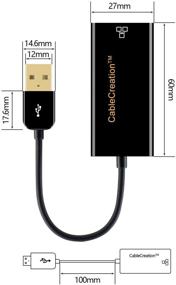 img 1 attached to 💻 USB Ethernet Adapter (2-Pack), CableCreation USB 2.0 LAN Gigabit Adapter 10/100 for MacBook Pro, Surface Pro 2/3/5/6, Windows, macOS, etc. - Black