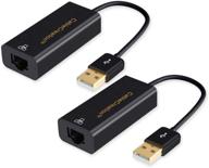 💻 usb ethernet adapter (2-pack), cablecreation usb 2.0 lan gigabit adapter 10/100 for macbook pro, surface pro 2/3/5/6, windows, macos, etc. - black logo