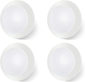 img 4 attached to Pack of 4 Flush Mount Ceiling Light Fixtures, 7.5 Inch Diameter, Dimmable, High Brightness 💡 950LM, 15W (90W Equivalent), Warm White 3000K, White Finish, Ultra-Thin LED Disk Light, ETL FCC Listed