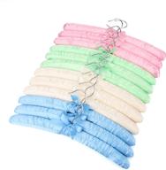 tosnail non-slip satin padded hangers: stylish shirt/blouse 👚 collection - pink, blue, green, white (set of 12) логотип