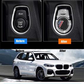 img 3 attached to Кристальные крышки двигателя Bling для аксессуаров BMW - наклейки для кнопки запуска / остановки для внутреннего декора, совместимые с сериями 3 5 7 X3 X4 X5 X6 F30 F31 G31 F13 G01 F15 F16 xDrive - отлично подходят для женщин (двигатель B)