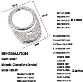 img 2 attached to Кристальные крышки двигателя Bling для аксессуаров BMW - наклейки для кнопки запуска / остановки для внутреннего декора, совместимые с сериями 3 5 7 X3 X4 X5 X6 F30 F31 G31 F13 G01 F15 F16 xDrive - отлично подходят для женщин (двигатель B)