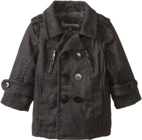 img 2 attached to 🧥 Little Boys' Wool Blend Peacoat Toddler by Urban Republic