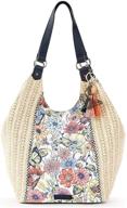 sakroots straw shopper tobacco batik women's handbags & wallets logo