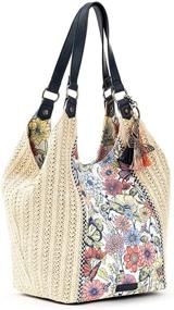 img 2 attached to Sakroots Straw Shopper Tobacco Batik Women's Handbags & Wallets