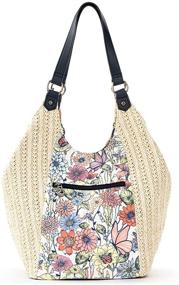 img 3 attached to Sakroots Straw Shopper Tobacco Batik Women's Handbags & Wallets