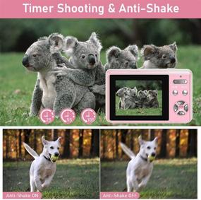 img 1 attached to 📷 40MP 1080P Pink Slim Digital Camera with Macro Function, 16X Digital Zoom, Rechargeable Pocket Travel Camera 2.4'' Compact Vintage Blogging Camera