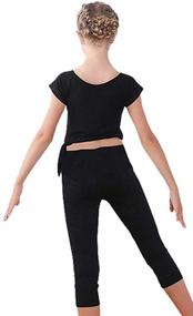 img 3 attached to 🤸 Active Girls' Gymnastics Clothing: Leotard Outfits with Sleeves and Leggings