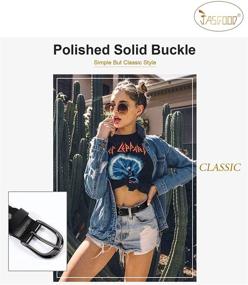 img 3 attached to Women Leather Jeans Western Buckle Women's Accessories