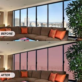 img 2 attached to Enhance Privacy and Control Heat with Mangobox One Way Window Film: Brown-Silver, 17.7x78.7 inches