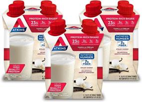 img 4 attached to 🥤 Atkins Meal Size Vanilla Cream Protein-Rich Shake: Keto-Friendly, Gluten-Free, 12 Shakes (16.9 Fl Oz) – Packed with High-Quality Protein