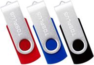 tosplus 3 пакета 32 гб usb 2.0 флэш-накопителя - черный/синий/красный usb-накопители для легкого передачи данных логотип