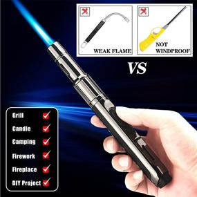 img 2 attached to 🔥 Cponmist Butane Torch Lighter: 7.5-inch Refillable Pen Lighter for Candle Grill Fireplace Camping - Black (Gas Not Included)