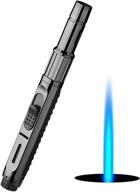 🔥 cponmist butane torch lighter: 7.5-inch refillable pen lighter for candle grill fireplace camping - black (gas not included) logo