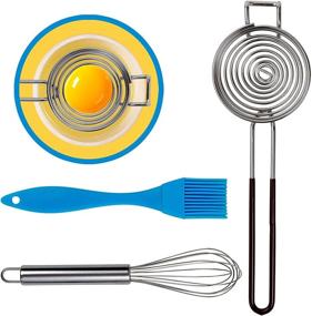 img 4 attached to Yolk-It 3 pack: Egg Separator Tool with Bonus Mini 🥚 Whisk and Silicone Pastry Brush - Perfect for Baking and Egg Separation