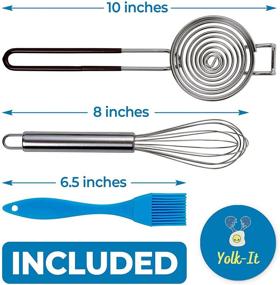 img 3 attached to Yolk-It 3 pack: Egg Separator Tool with Bonus Mini 🥚 Whisk and Silicone Pastry Brush - Perfect for Baking and Egg Separation