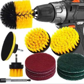 img 4 attached to 🛠️ Powerful 12-Piece Drill Brush Attachment Set for Efficient Bathroom, Kitchen, Car, and Floor Cleaning