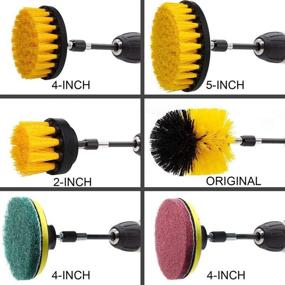 img 1 attached to 🛠️ Powerful 12-Piece Drill Brush Attachment Set for Efficient Bathroom, Kitchen, Car, and Floor Cleaning