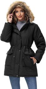 img 3 attached to Womens Winter Jackets Hooded Outwear Women's Clothing for Coats, Jackets & Vests