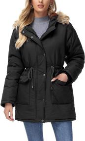 img 2 attached to Womens Winter Jackets Hooded Outwear Women's Clothing for Coats, Jackets & Vests