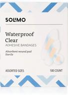 🩹 solimo waterproof clear adhesive bandages: assorted sizes, 100 count - buy from amazon brand логотип