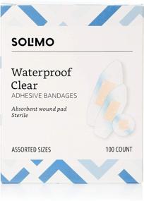 img 2 attached to 🩹 Solimo Waterproof Clear Adhesive Bandages: Assorted Sizes, 100 Count - Buy from Amazon Brand