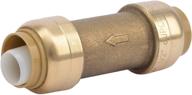 🦈 sharkbite u2008-0000lfa 1/2 inch brass check valve: push-to-connect for copper, pex, cpvc логотип