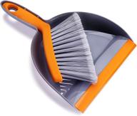 🧹 good grips small dustpan and brush set - comfortable use, orange & gray, 10 inches logo