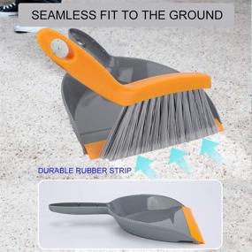 img 3 attached to 🧹 Good Grips Small Dustpan and Brush Set - Comfortable Use, Orange & Gray, 10 Inches