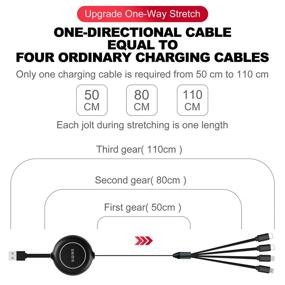 img 1 attached to 🔌 SIQIWO 3A/3.7FT 4-в-1 Ретрактируемый кабель для зарядки с разъемами Type C и Micro USB | Универсальная зарядка для планшетов, смартфонов, устройств на Android | Мультипортовый кабель для зарядки