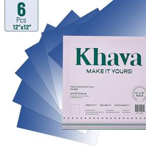 img 4 attached to 🔵 Khava Permanent Thermochromic Vinyl for Cricut Machine - 6 Pcs Pack of Temperature Sensitive Vinyl Sheets for Mug, Glass Decoration, Sticker Making, Craft Cutting, & Car Decals - Assorted Colors - 12”x12” - Cold Activate White to Blue