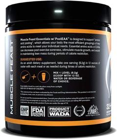 img 1 attached to 🍊 MUSCLE FEAST Vegan Essential Amino Acid Powder: Keto-Friendly, Sugar-Free Post Workout Recovery and Intra-Training Drink (300g, Tangerine)