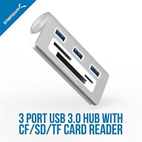 img 3 attached to 🖥️ Sabrent Premium USB 3.0 Hub with Card Reader (12" Cable) for iMac, MacBooks, Mac Mini, PC - HB-MACR