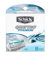 🪒 schick quattro titanium razor blade refills for men - 8 count: superior shaving experience logo