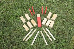 img 3 attached to 🎯 Triumph Premium Kubb Set - Complete 10 Block Set with 6 Tossing Dowels, 1 King Kubb, and 4 Corner Pegs