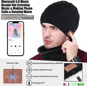 img 1 attached to 🎧 Wireless Speaker Hat with Bluetooth 5.0, Built-in Headphones. Winter Hat with Scarf, Gloves, and Warm Socks. Perfect Christmas Birthday Tech Gifts for Men, Women, Teens, Gamers, Boys, Girls.