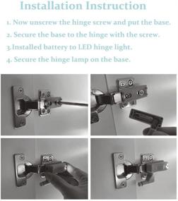 img 2 attached to 💡 10-Pack Universal LED Hinge Light for Home Kitchen Cabinets, Cupboards, and Wardrobes - Warm/Cool White Lamp (White Light)