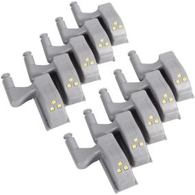 img 4 attached to 💡 10-Pack Universal LED Hinge Light for Home Kitchen Cabinets, Cupboards, and Wardrobes - Warm/Cool White Lamp (White Light)