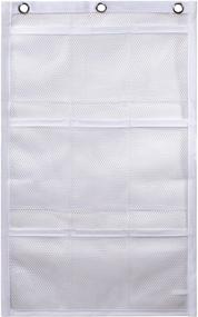 img 3 attached to Optimize Your Bathroom Space with a 9-Pocket Shower Curtain Organizer - Ideal for Home Bath Organization. Effortlessly Store Your Toiletries and Kids' Toys in Deep, Long-Lasting Mesh Pockets. Conveniently Hang on Your Existing Shower Curtain Rings.