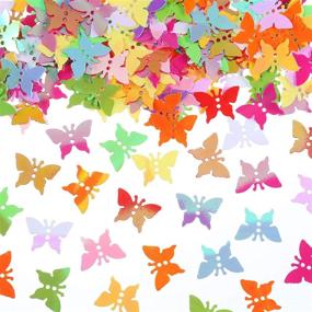 img 4 attached to 🦋 Enhanced Holographic Butterfly Confetti for Scrapbooking & Stamping with Multiple Colors