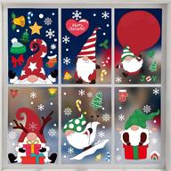 🎅 ccinee 206pcs christmas gnome window cling, xmas tomte gnome elf sticker snowflake santa decal for festive holiday decor logo