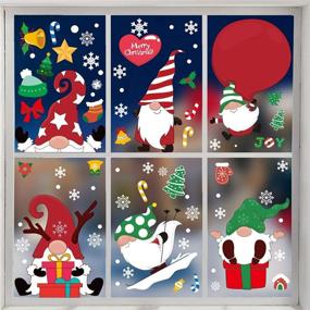 img 4 attached to 🎅 CCINEE 206PCS Christmas Gnome Window Cling, Xmas Tomte Gnome Elf Sticker Snowflake Santa Decal for Festive Holiday Decor