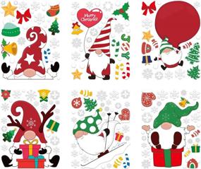 img 3 attached to 🎅 CCINEE 206PCS Christmas Gnome Window Cling, Xmas Tomte Gnome Elf Sticker Snowflake Santa Decal for Festive Holiday Decor